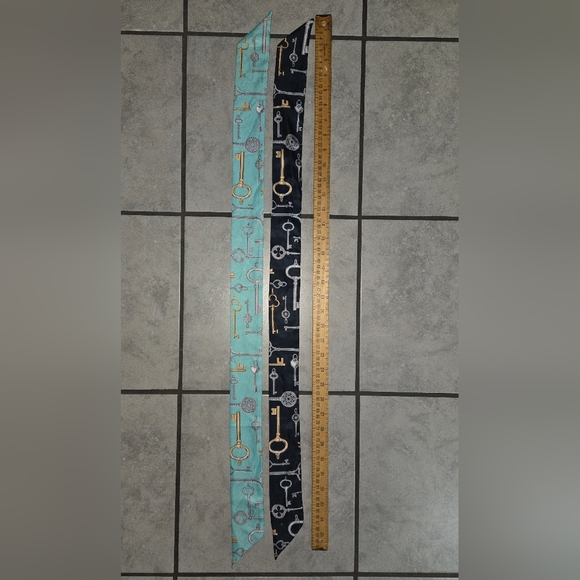 Key Pattern Silk Twilly Scarves - Picture 4 of 4